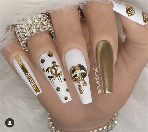 beutiful chanel nails|luxury chanel nails.